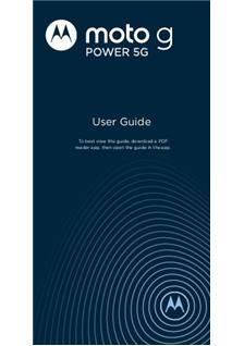 Motorola Moto G Power 5G - 2023 manual. Smartphone Instructions.